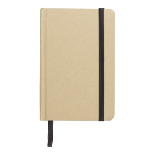 Gerecycled papieren notitieboek (A6) John, zwart