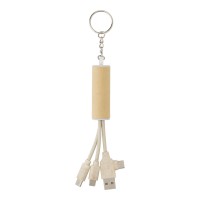 USB charger key holder Tyson, brown