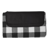 rPET foldable polar fleece blanket Vesper, black