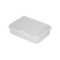 Storage Box „School Box“ medium with separator, transparent-milky