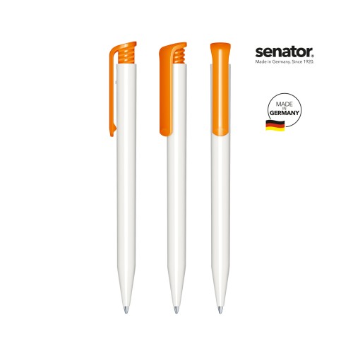 senator Super Hit Polished Basic  Druckkugelschreiber. white, orange 151