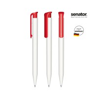 senator Super Hit Polished Basic Druckkugelschreiber. white, red 186