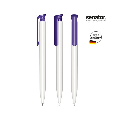 senator Super Hit Polished Basic Druckkugelschreiber. white, purple 267 senator Super Hit Polished Basic Druckkugelschreiber. white, purple 267