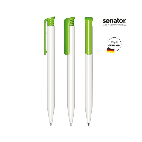 senator Super Hit Polished Basic  Druckkugelschreiber. white, green 376