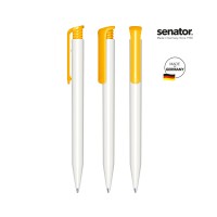senator Super Hit Polished Basic Druckkugelschreiber. white, yellow 7408