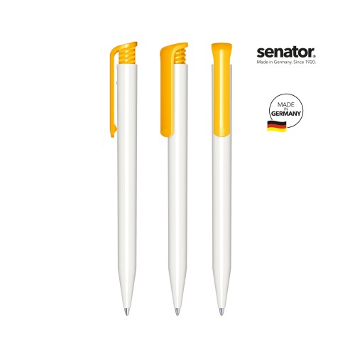 senator Super Hit Polished Basic  Druckkugelschreiber. weiß,geel 7408