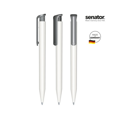 senator Super Hit Polished Basic  Druckkugelschreiber. weiß,grau grijs Cool Grey 9