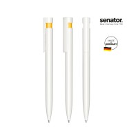 senator Liberty Polished Basic Druckkugelschreiber. white, yellow 7408