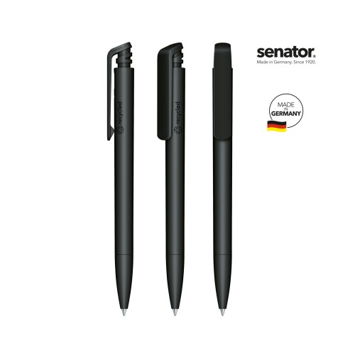 senator Trento Matt Recycled Druckkugelschreiber, Schwarz