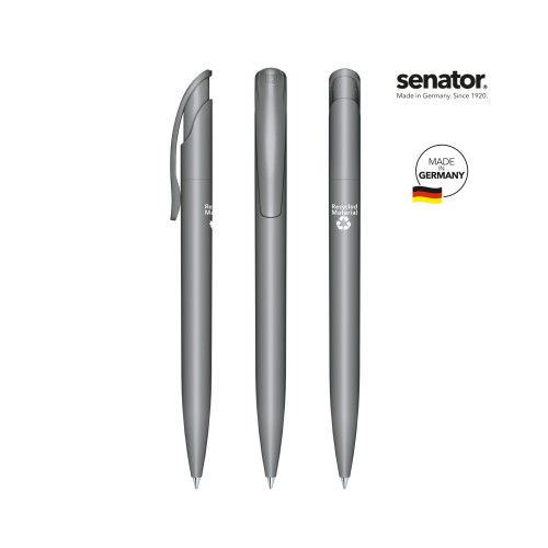 senator Challenger  Matt Recycled Druckkugelschreiber, grijs Cool Grey 9