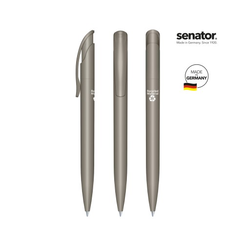 senator Challenger  Matt Recycled Druckkugelschreiber, grijs Warm Grijs 10