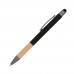 Pen met grip van bamboe, zwart