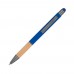 Pen met grip van bamboe, blauw