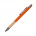 Pen met grip van bamboe, oranje