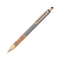 Pen met grip van kurk, grijs