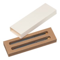 Schrijfset van gerecycled aluminium met een pen en potlood, antraciet