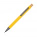 Pen van gerecycled aluminium met bamboe drukker, geel