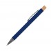 Pen van gerecycled aluminium met bamboe drukker, donkerblauw