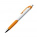 Pen met drukmechanisme en een rubberen grip, oranje