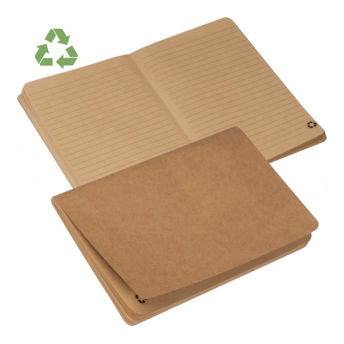 Gerecycled A5 notitieboekje met gelinieerde paginas, beige