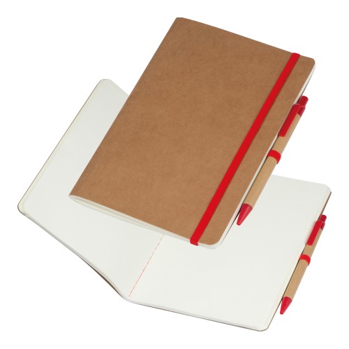 A5 schrift met pen, rood