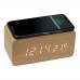Desk clock with integrated wireless charger DELILAH, beige