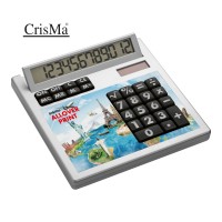 Tischrechner Eigendesign mit 12 Digits aus Kunststoff GENEVIEVE, weiss
