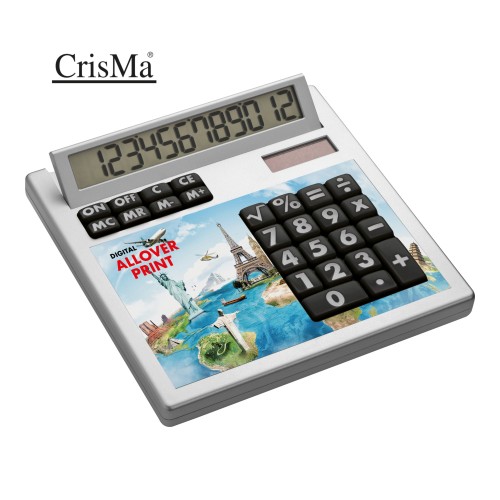 Tischrechner Eigendesign mit 12 Digits aus Kunststoff GENEVIEVE, weiss