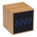 Bureauklok met zwart display en blauwe ledverlichting, beige
