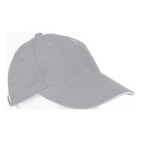 6-panel sandwich katoenen baseballcap, grijs
