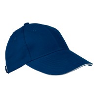 6-panel sandwich katoenen baseballcap, donkerblauw