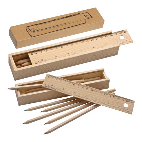 Wooden Pencil box ADELE, brown