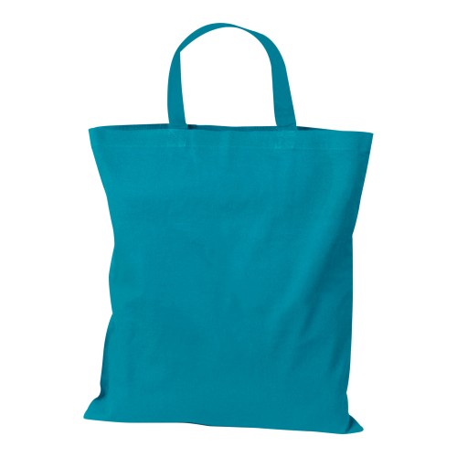 Katoenen tas met korte hengsels, turkoois