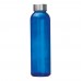 Glazen drinkfles met RVS sluiting, blauw