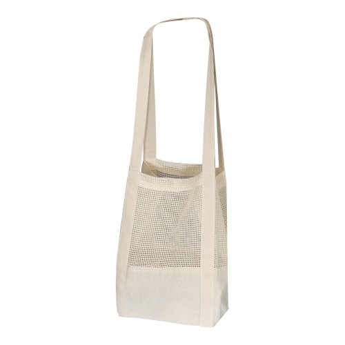 Cotton bag with crocheted part BENEDIKT, white