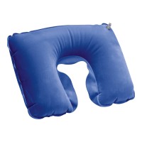 Opblaasbaar nekkkussen in etui, donkerblauw