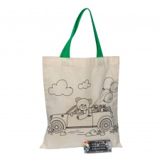 Cotton bag for coloring OLIVE, beige