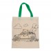 Cotton bag for coloring OLIVE, beige