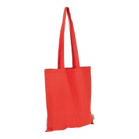 Katoenen tas met lange hengels / gerecycled katoen en RPET, rood