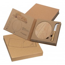 Käseset mit Holzbrettchen und Käsemesser EMILIO, beige