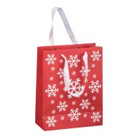 Weihnachtstasche aus Papier klein NATAN, rot