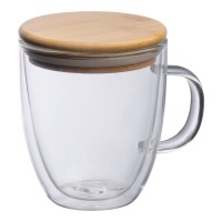 Dubbelwandig glas met greep - 350 ml, doorzichtig