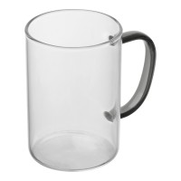 Theeglas met gekleurd oortje, zwart