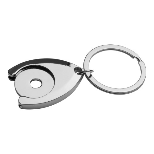 Sleutelhanger met een winkelwagenchip, grijs