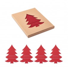 Besteckhalter-Set RPET-Filz TREESGUARD, rot