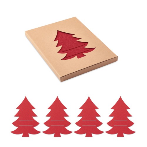 Besteckhalter-Set RPET-Filz TREESGUARD, rot Besteckhalter-Set RPET-Filz TREESGUARD, rot