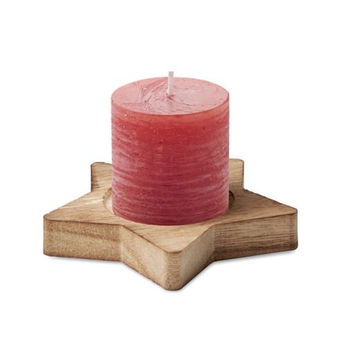 Kerze mit Halter LOTUS, rot Kerze mit Halter LOTUS, rot