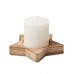 LOTUS Candle on star wooden base LOTUS, wood