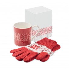 COPITO SET Winter gift mug and gloves set COPITO SET, red