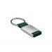 TECH Metal rectangular key ring TECH, dark green